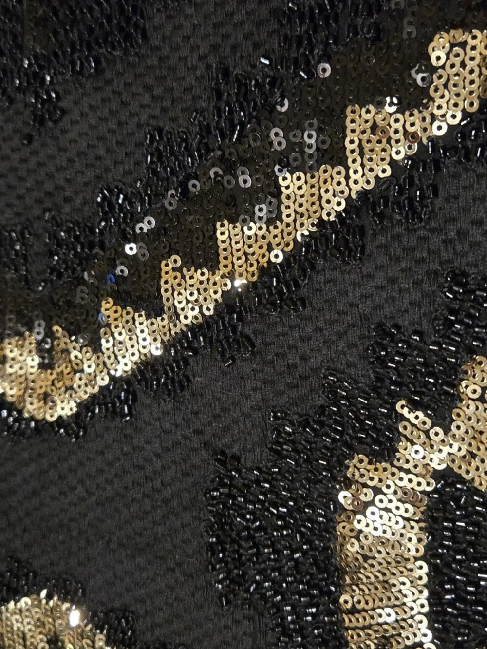 New! Forever 21 Sequin Mini Skirt Gold & Black Size Small Lined Zip Side - Picture 2 of 11